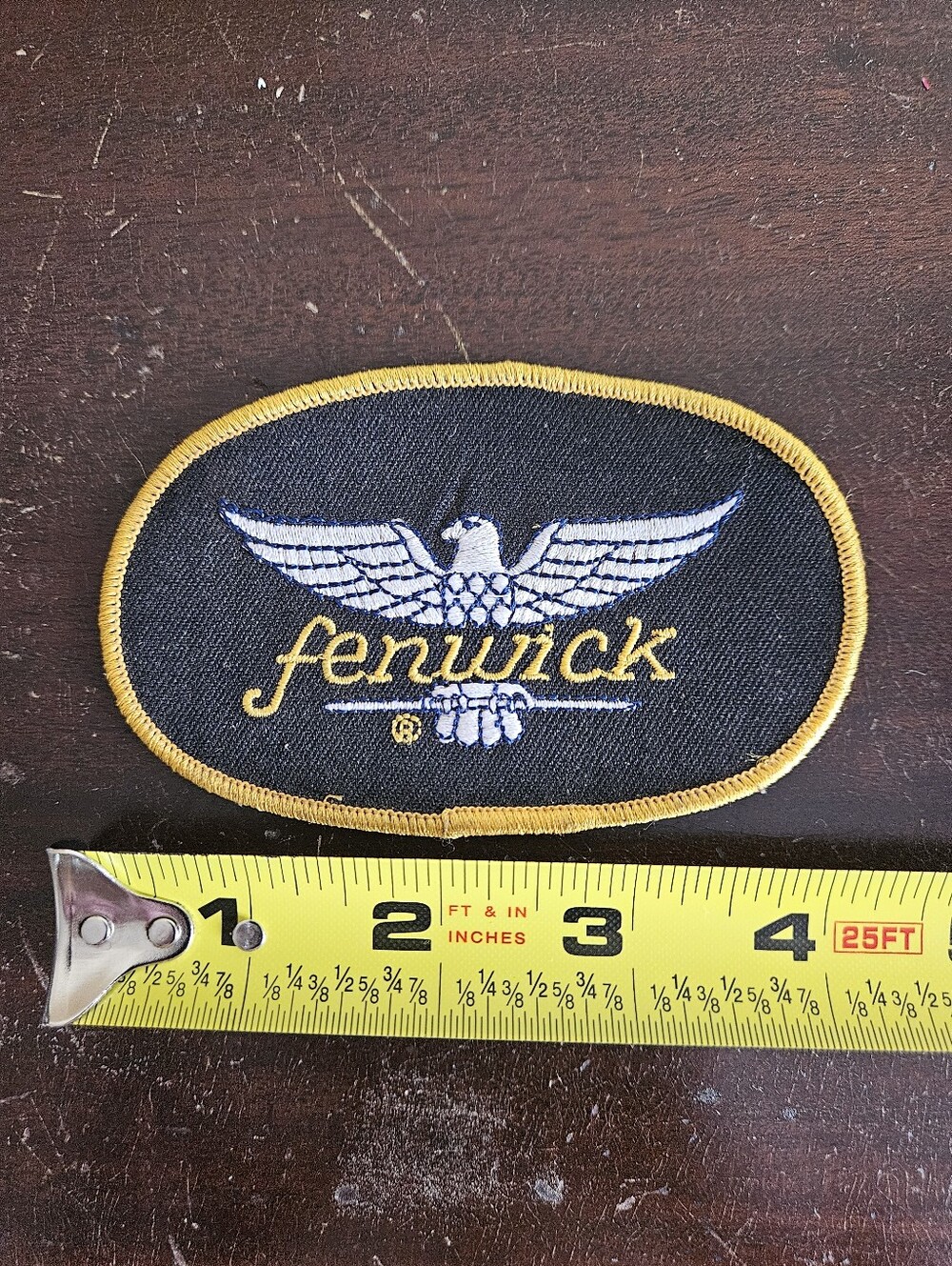 Fenwick Eagle Fishing Rods Embroidered Patch Sew-On 4.25" for jacket vest or hat